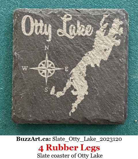 Slate coaster of Otty Lake